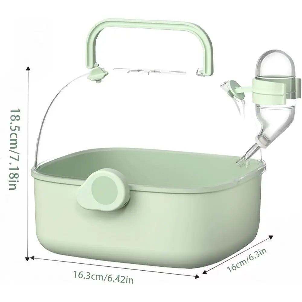 Portable Hamster Carrier for Travel - Acrylic Small Animal Cage with Ventilation Holes,Escape-Proof Hamster Travel Cage for Outd