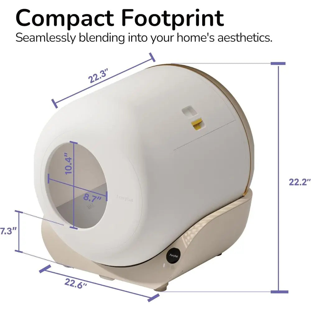 Cleaning Litter Box with APP - Automatic Cat Litter Box or All Your Cats, Odor Control, Spacious Interior and Large Customized