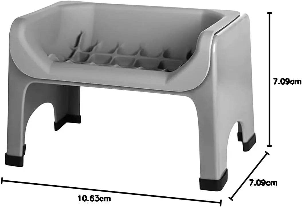 Elevated Slow Feeder Pet Bowl with Silicone Insert for Flat-Faced Dogs and Cats, Grey