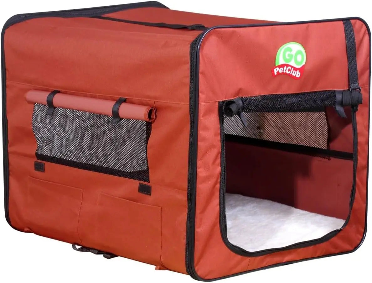 32" Soft Collapsible Dog Crate, Portable Pet Carrier with Thick Padding for Indoor & Outdoor Use, Foldable Kennel Cage