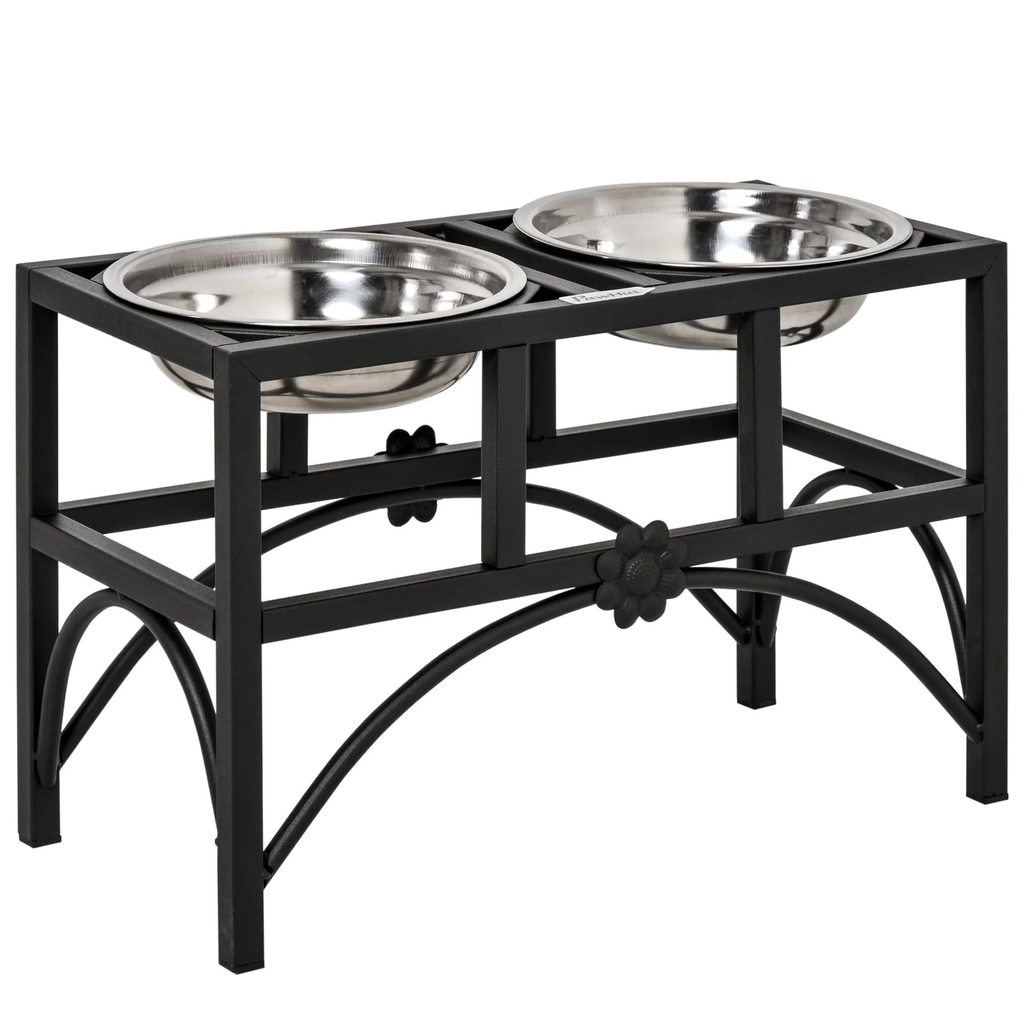 Dog Food Feeder Bowl - 2-in-1 Stainless Steel Pet Dish with Non-Slip Metal Base, Durable and Easy to Clean
