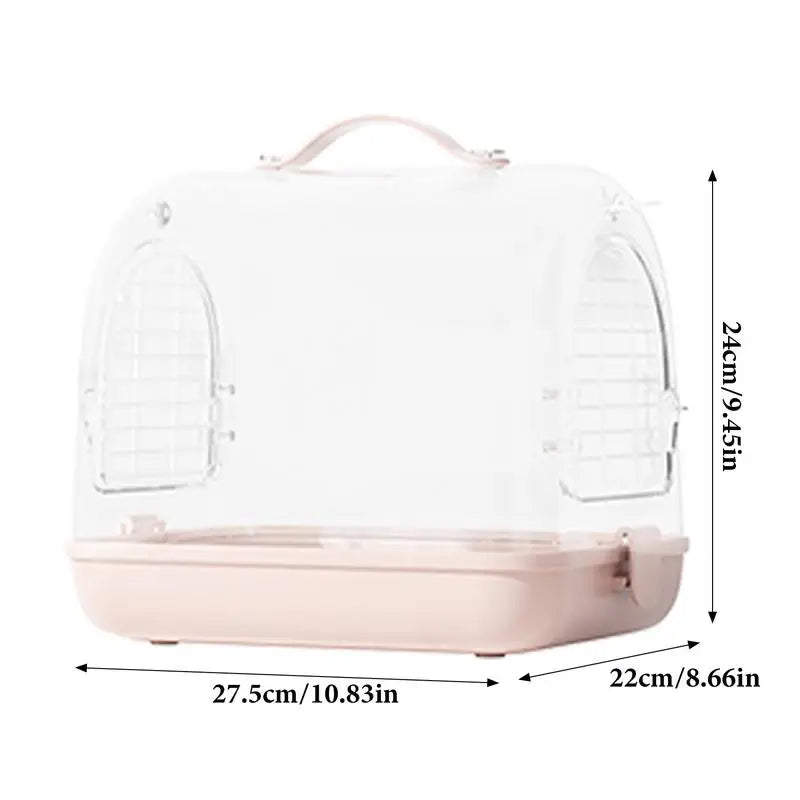Travel Bird Cage Portable Bird Carrier Backpack Transparent Cockatiel Cage Removable Breathable Bird Transport Bag Cockatiel