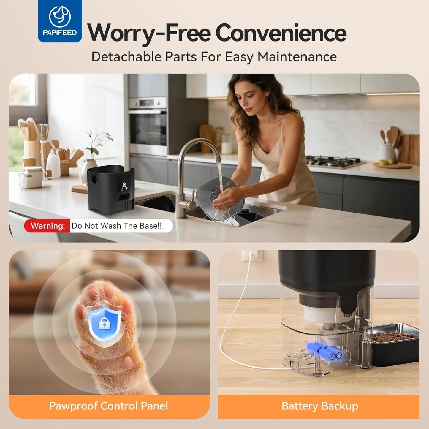 Automatic Cat Feeder, 6L Smart WiFi Pet Food Dispenser with App Control, Bluetooth Setup, Stainless Steel Bowl