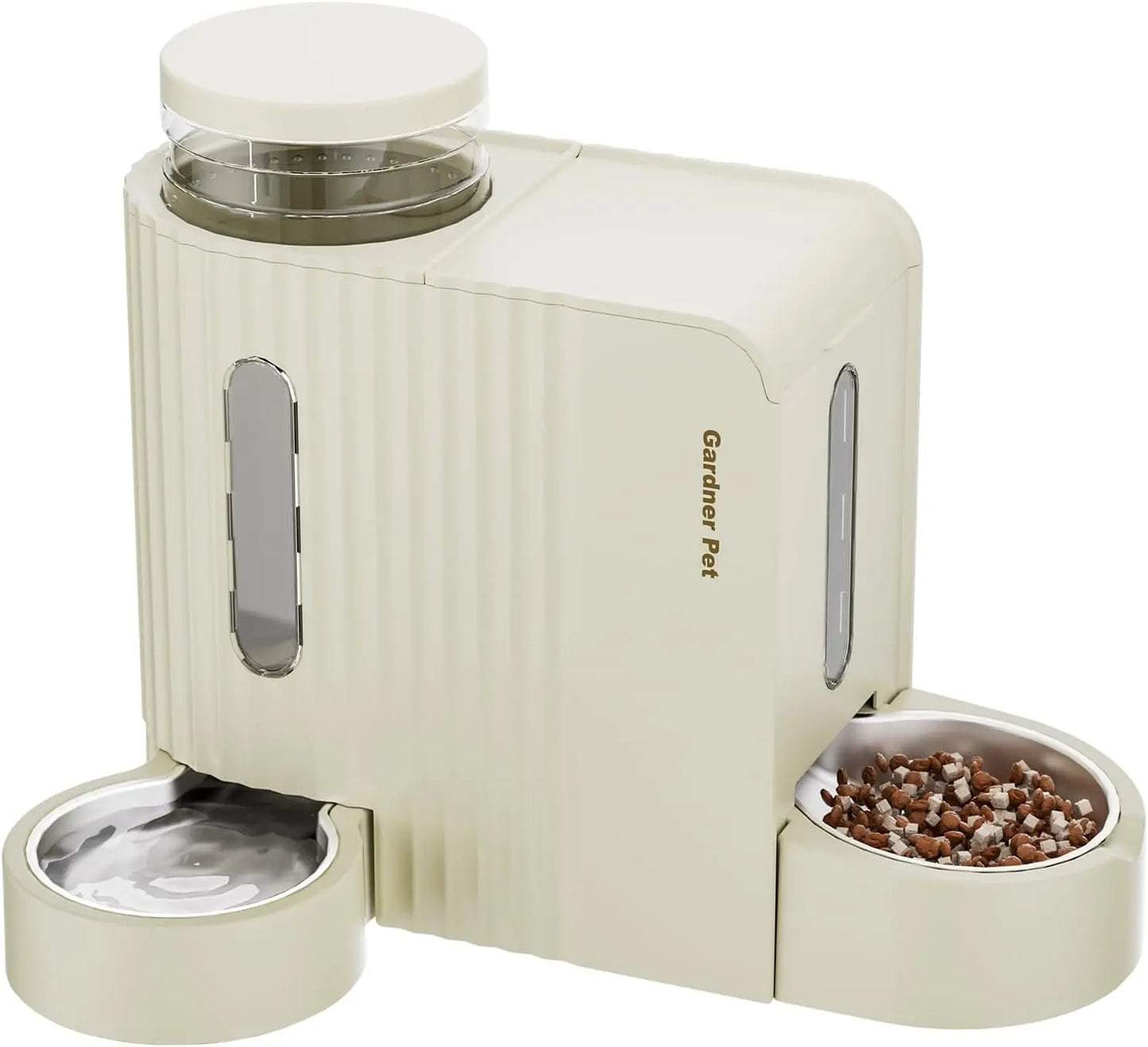 SUNTUG 2-in-1 Gravity Pet Feeder Water Dispenser 0.8Gal*2 BPA-Free Stainless Steel Bowl for Dog Cat Green