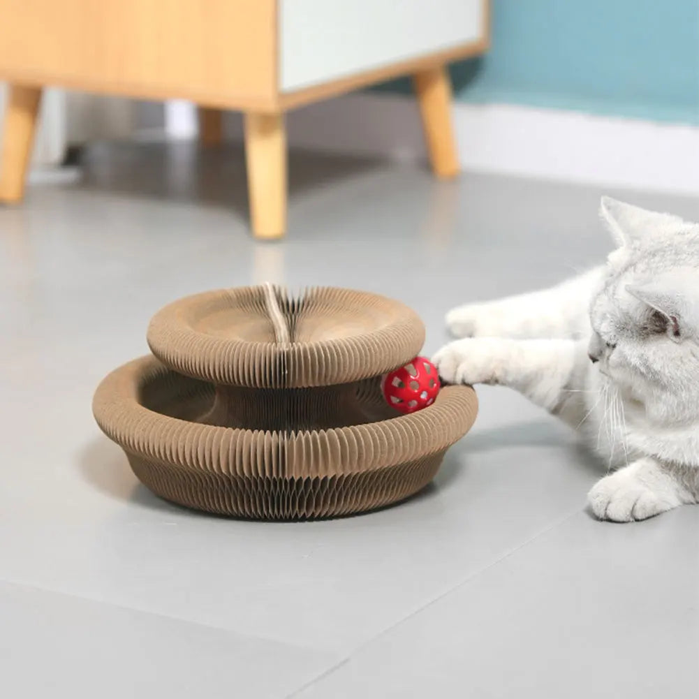 Magic Organ Cat Scratching Board Interactive Scratcher Cat Toy Foldable Cat Interactive Toys Cat Grinding Claw Scratching Board