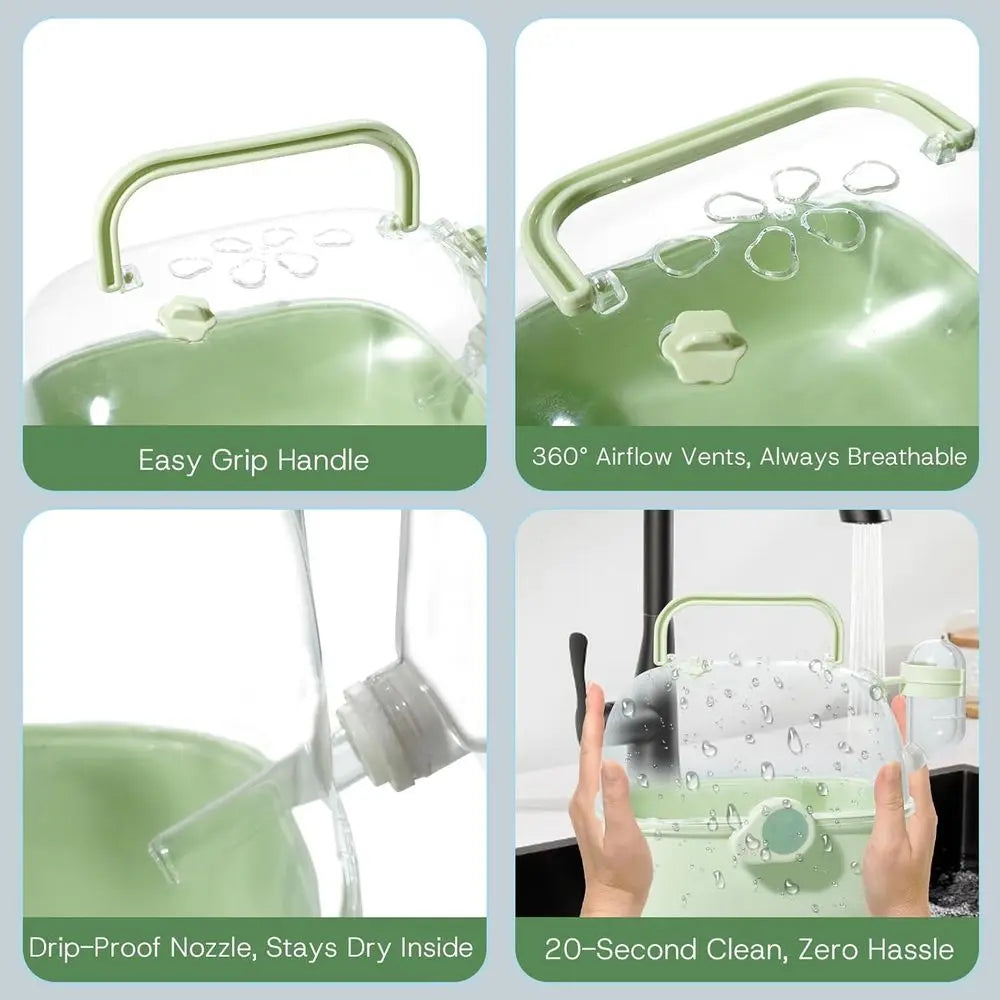 Portable Hamster Carrier for Travel - Acrylic Small Animal Cage with Ventilation Holes,Escape-Proof Hamster Travel Cage for Outd