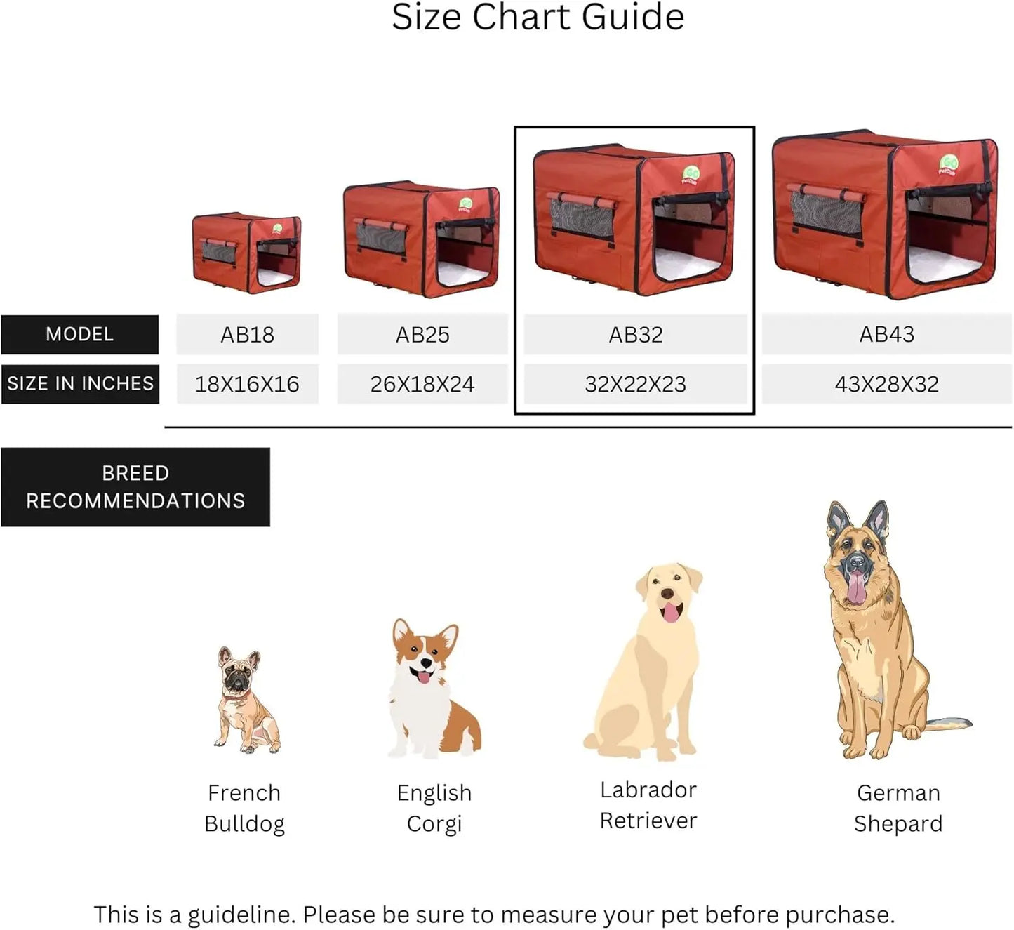 32" Soft Collapsible Dog Crate, Portable Pet Carrier with Thick Padding for Indoor & Outdoor Use, Foldable Kennel Cage