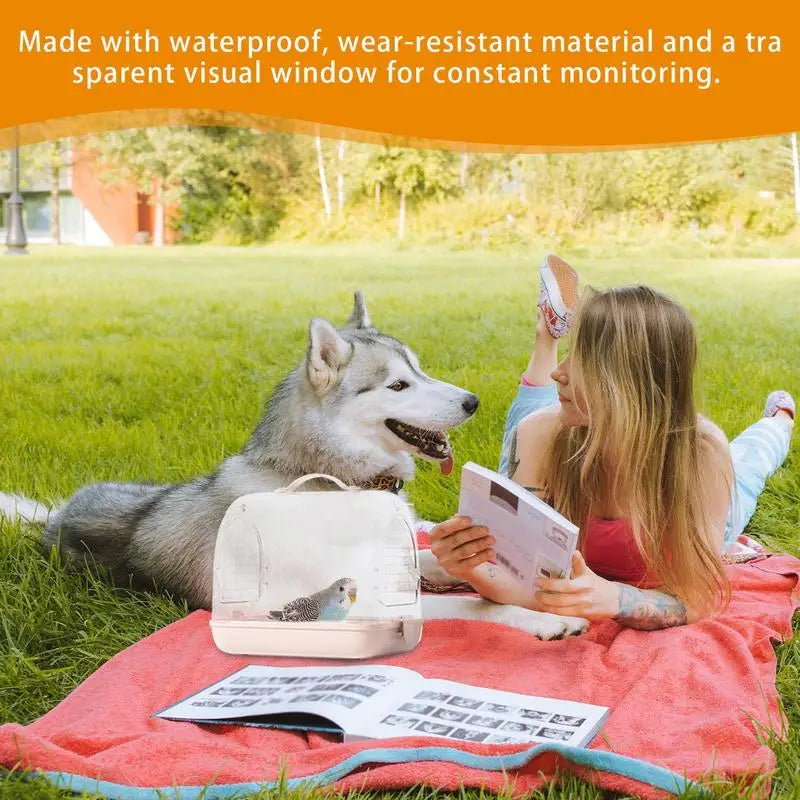 Travel Bird Cage Portable Bird Carrier Backpack Transparent Cockatiel Cage Removable Breathable Bird Transport Bag Cockatiel