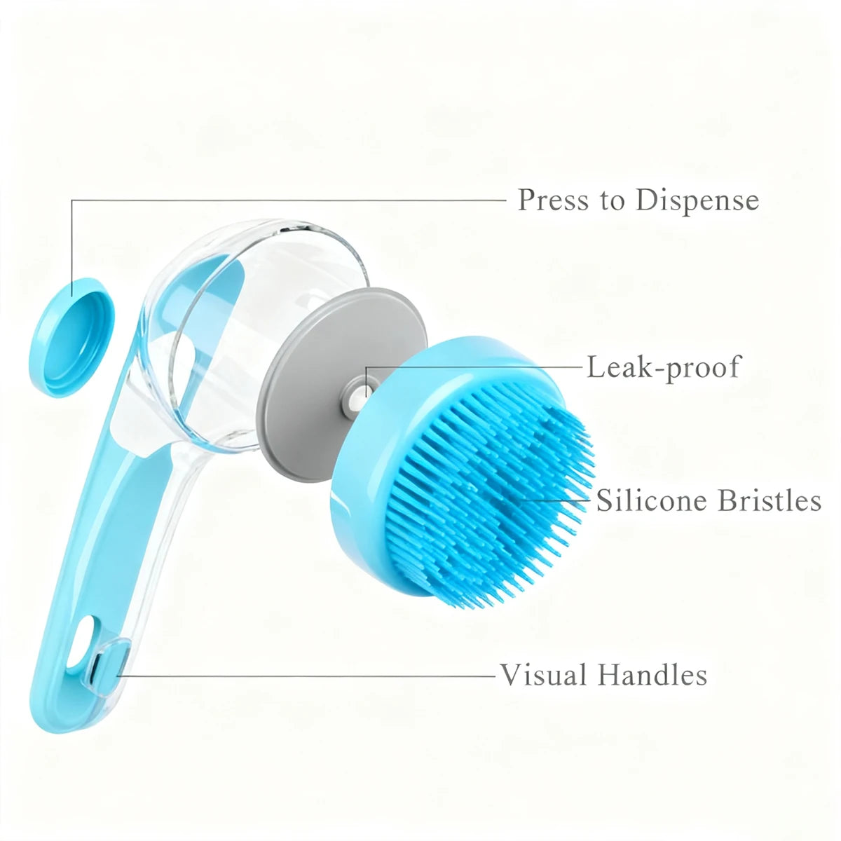 Pet Bath Brush - Soft Bristle Pet Grooming Tool for Dogs And Cats