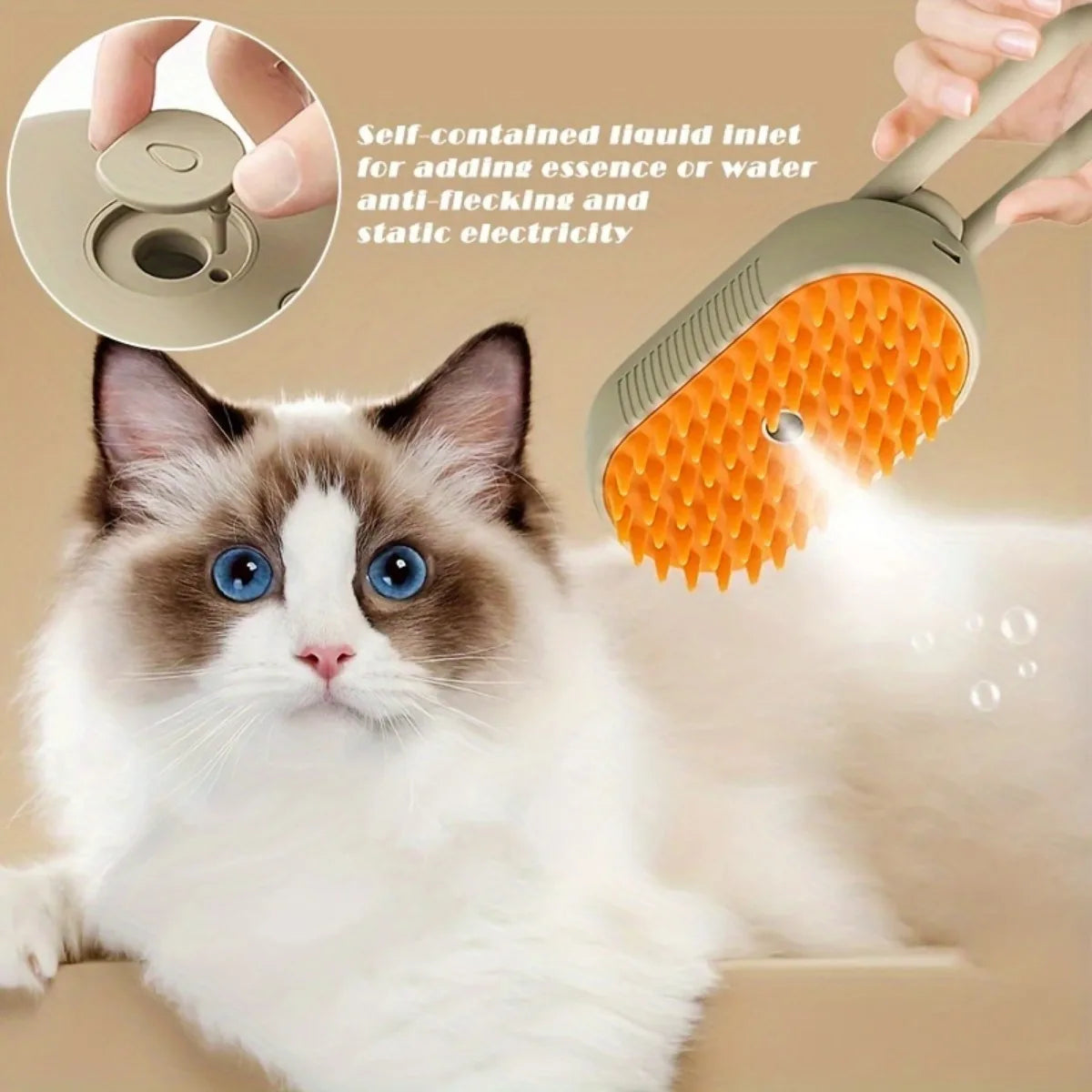 3-in-1 Electric Pet Bath Brush - Grooming Tool with Steamy Massage & Anti-Splash Spray for Easy Washing & Deshedding
