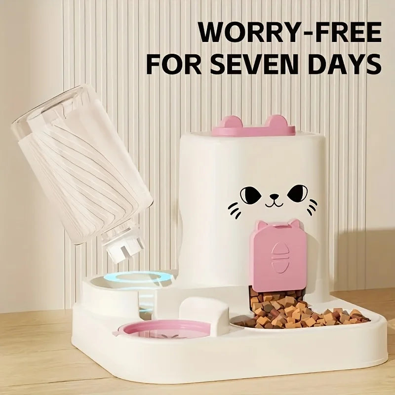 Pet large-capacity feeder integrated automatic water dispenser cat food bowl dog feeding bowl cat bowl dog bowl pet supplies