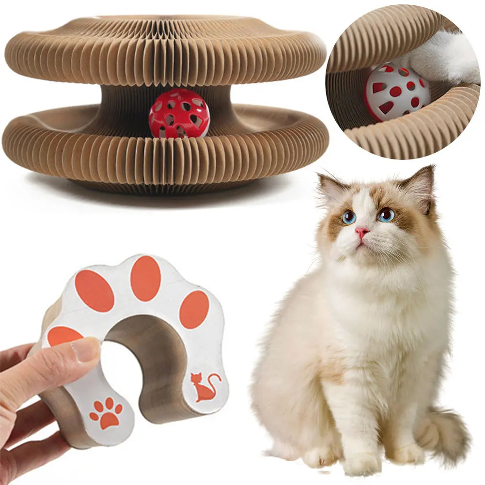Magic Organ Cat Scratching Board Interactive Scratcher Cat Toy Foldable Cat Interactive Toys Cat Grinding Claw Scratching Board