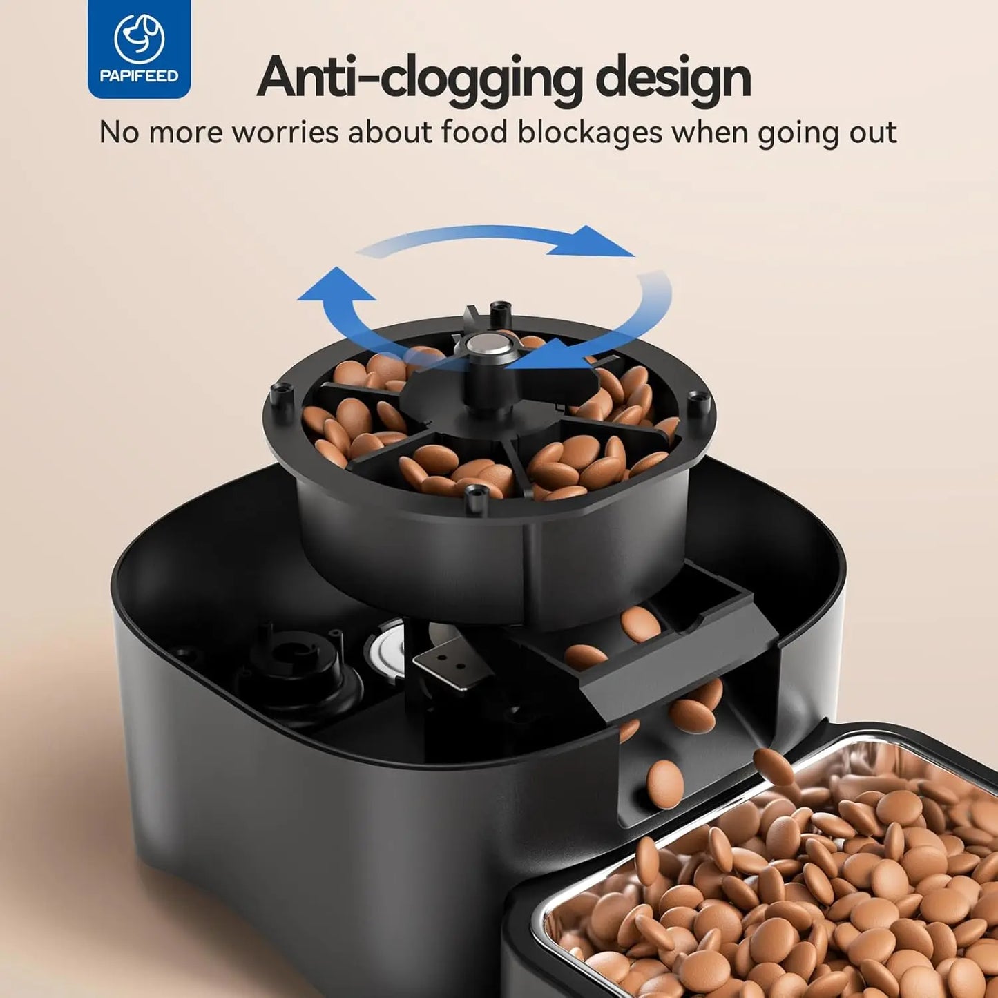 Automatic Cat Feeder, 6L Smart WiFi Pet Food Dispenser with App Control, Bluetooth Setup, Stainless Steel Bowl