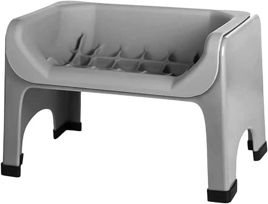 Elevated Slow Feeder Pet Bowl with Silicone Insert for Flat-Faced Dogs and Cats, Grey