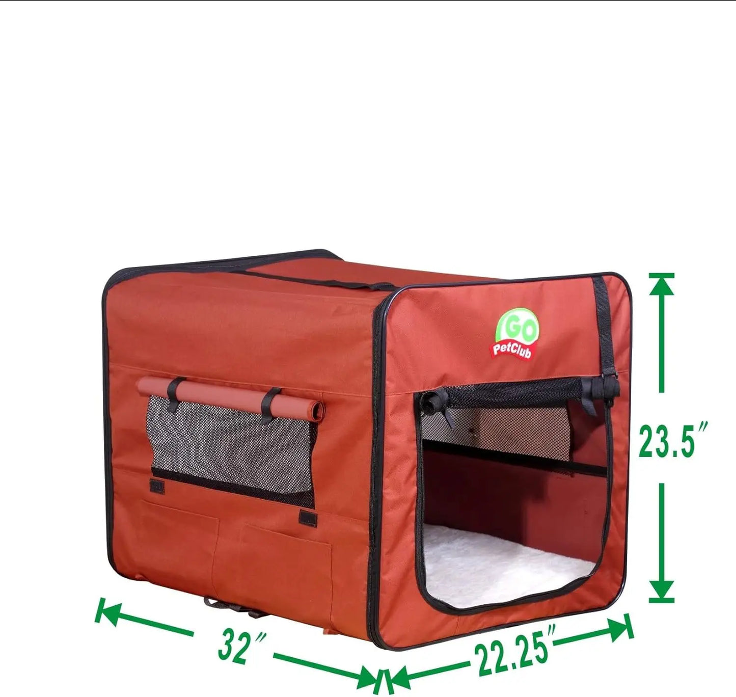 32" Soft Collapsible Dog Crate, Portable Pet Carrier with Thick Padding for Indoor & Outdoor Use, Foldable Kennel Cage