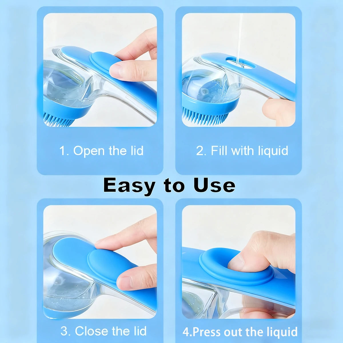 Pet Bath Brush - Soft Bristle Pet Grooming Tool for Dogs And Cats
