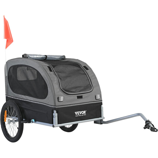 SucceBuy 88 lbs Dog Bike Trailer Pet Cart Bicycle Carrier with Wheels Coupler Reflectors Flag Collapsible to Store for Dogs
