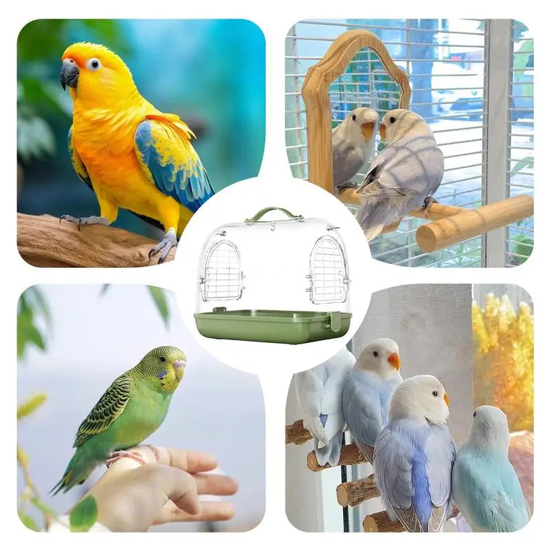 Travel Bird Cage Portable Bird Carrier Backpack Transparent Cockatiel Cage Removable Breathable Bird Transport Bag Cockatiel