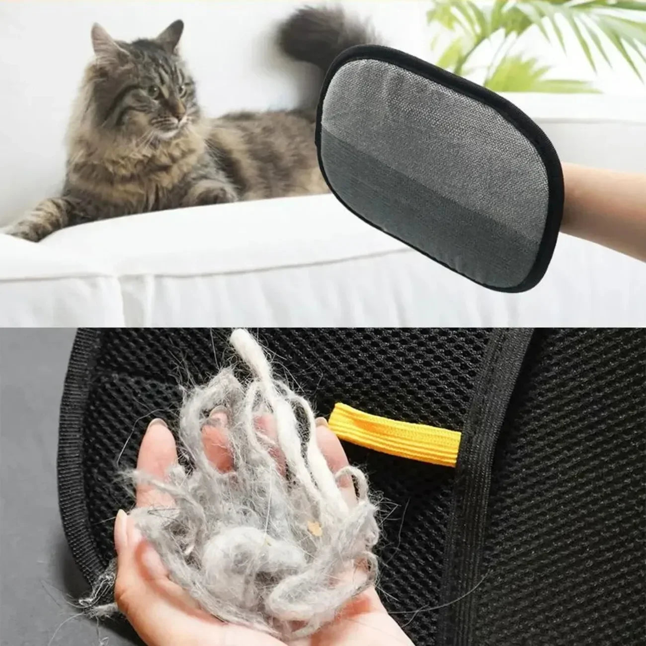 Reusable Pet Hair Removal Gloves – Gentle Deshedding Brush for Bathing & Daily Grooming, Works on Furniture & Carpets Too