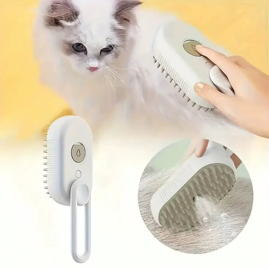 3-in-1 Electric Pet Bath Brush - Grooming Tool with Steamy Massage & Anti-Splash Spray for Easy Washing & Deshedding