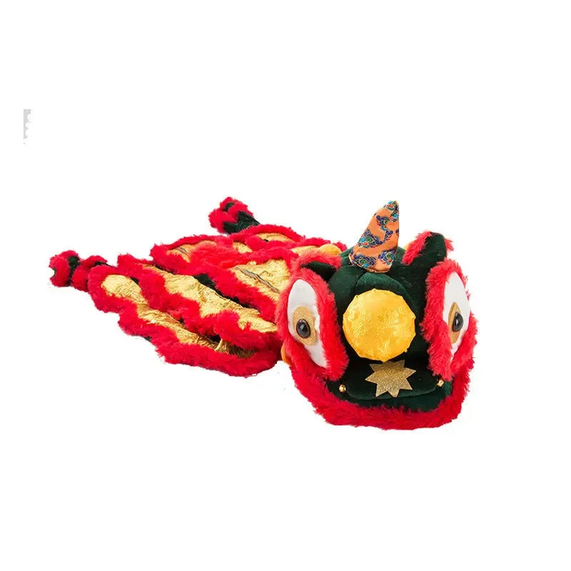 Chinese Style Chinese New Year Visiting Clothing Chinese New Year Lion Dance Pet Clothes Warm Winter Outfits for Cats Dogs